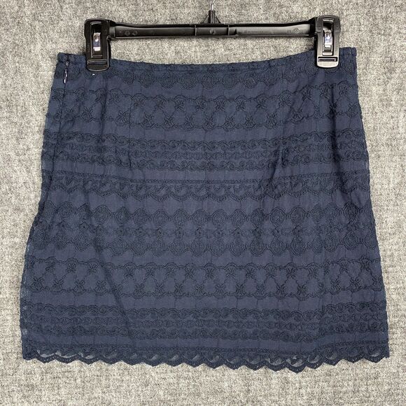 Abercrombie Fitch Skirt Womens 4 Blue Short Mini Straight Pencil Casual Party - Picture 2 of 11